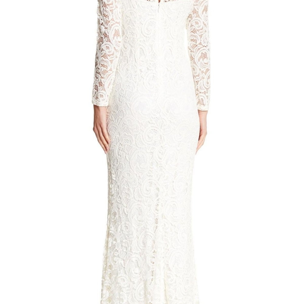 Marina Long Sleeve Ivory Sequin Lace Gown